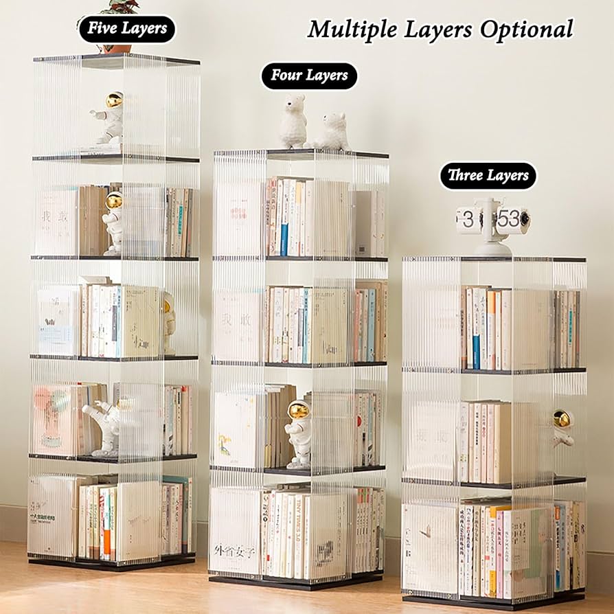 【新品 送料無料】回転式本棚　3段　全4色　コミックラック　360°回転　ラック Amazon｜山善(YAMAZEN) 本棚 回転式本棚 3段 丸型 コミック